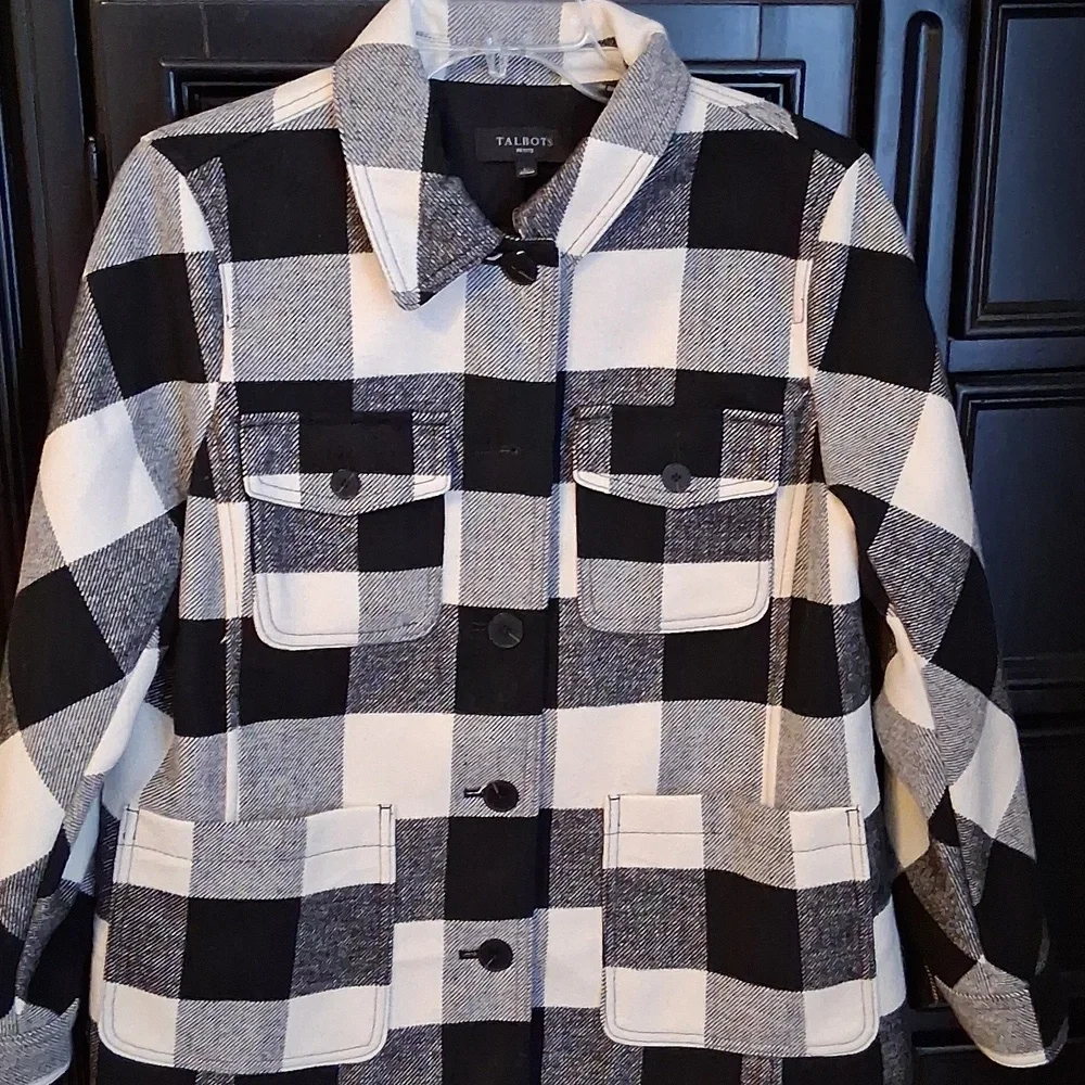 Talbots Black And White Jacket NWOT - Picture 2 of 9